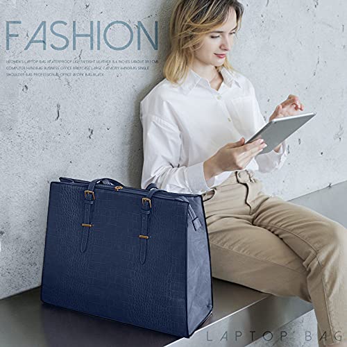 Lubardy Damen Designer Laptop Handtasche - Elegant Blau