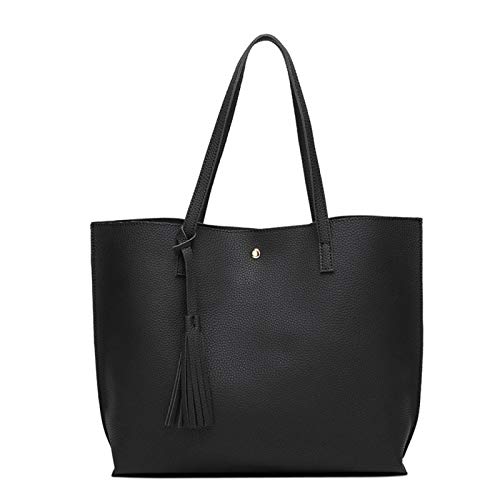 LIRENSHIGE Black PU Leather Designer Handbag