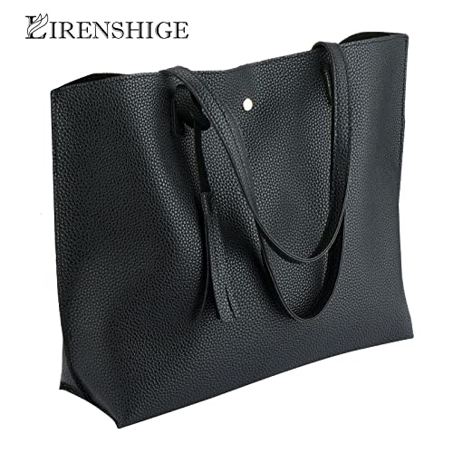LIRENSHIGE Black PU Leather Designer Handbag