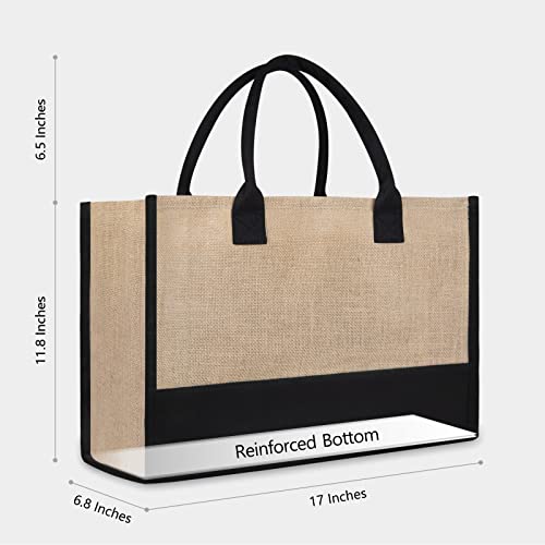 Personalized Initial Jute/Canvas Tote Bag - Great Gift