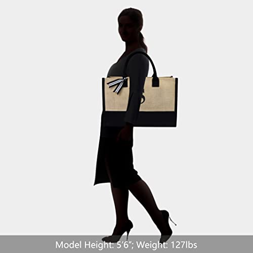 Personalized Initial Jute/Canvas Tote Bag - Great Gift