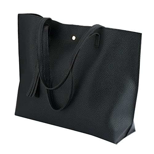 LIRENSHIGE Black PU Leather Designer Handbag