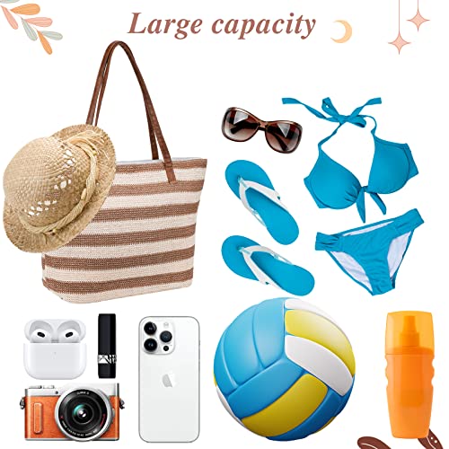 Bohemian Summer Bag for Women - Large Straw Shoulder Tote