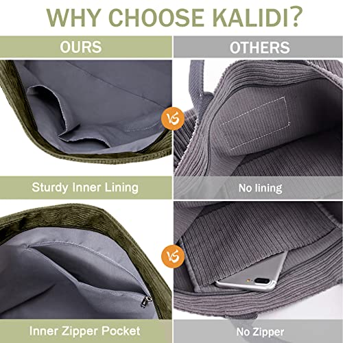 KALIDI Cord Shopper: Designer Shoulder Handbag for Everyday