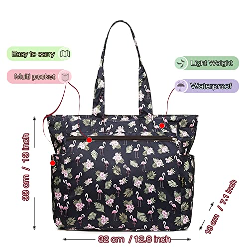 Floral Tote with Multi Pockets for Daily Use