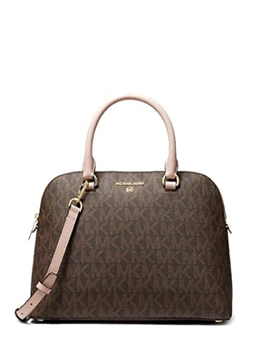 Michael Kors Medium Logo Leather Satchel, Soft Pink/Brown