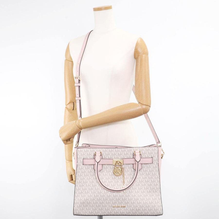 Michael Kors Hamilton MK Signature Pink Satchel Crossbody