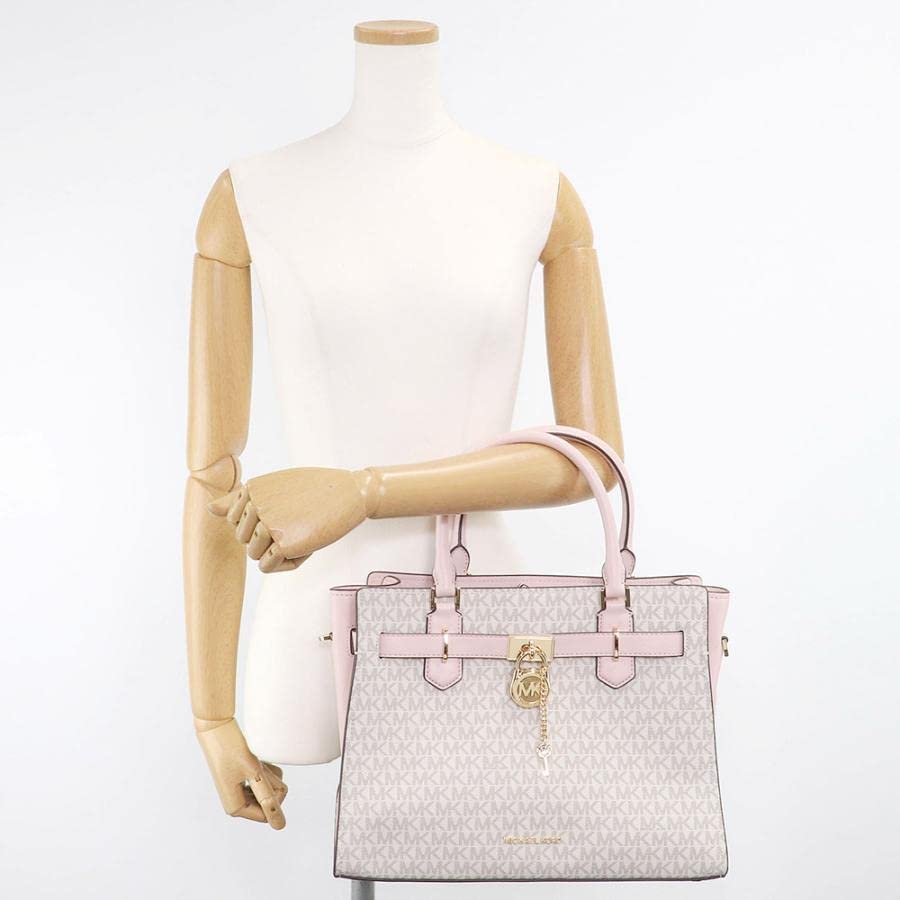 Michael Kors Hamilton MK Signature Pink Satchel Crossbody