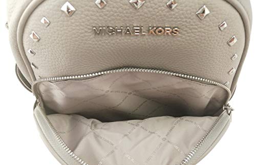 Pearl Grey studded pebble leather Michael Kors backpack