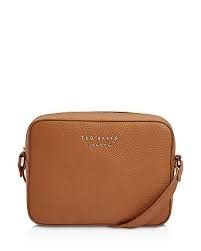 Ted Baker Debbi Soft Grain Branded Camera Bag in Tan Leather