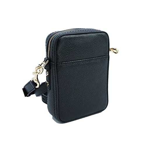 Marc Jacobs Black Leather Crossbody Bag with Gold Hardware