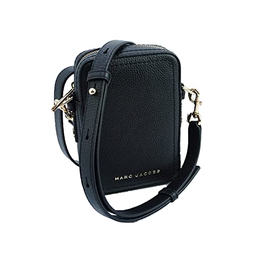 Marc Jacobs Black Leather Crossbody Bag with Gold Hardware