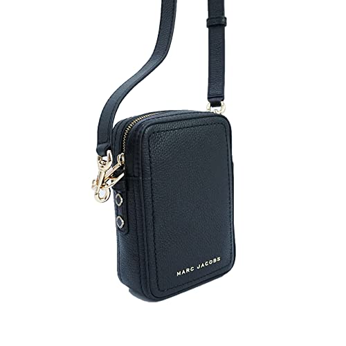 Marc Jacobs Black Leather Crossbody Bag with Gold Hardware