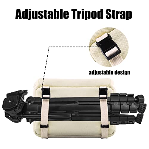Canvas Leather Trim Compact Camera Bag for Mirrorless Cameras