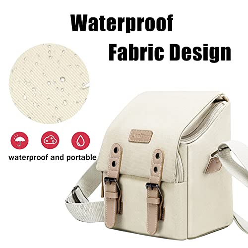 Canvas Leather Trim Compact Camera Bag for Mirrorless Cameras