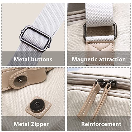Canvas Leather Trim Compact Camera Bag for Mirrorless Cameras