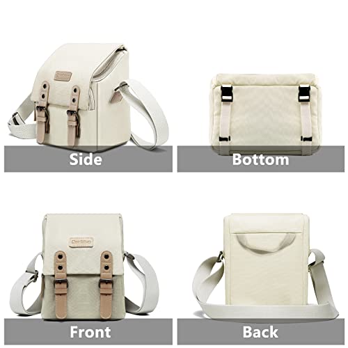 Canvas Leather Trim Compact Camera Bag for Mirrorless Cameras