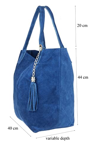 Italian Suede Shoulder Bag in Feminine Tan Color