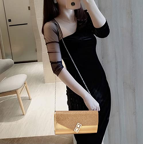 VOMONO Glitter Envelope Clutch Handbag for Party Wedding