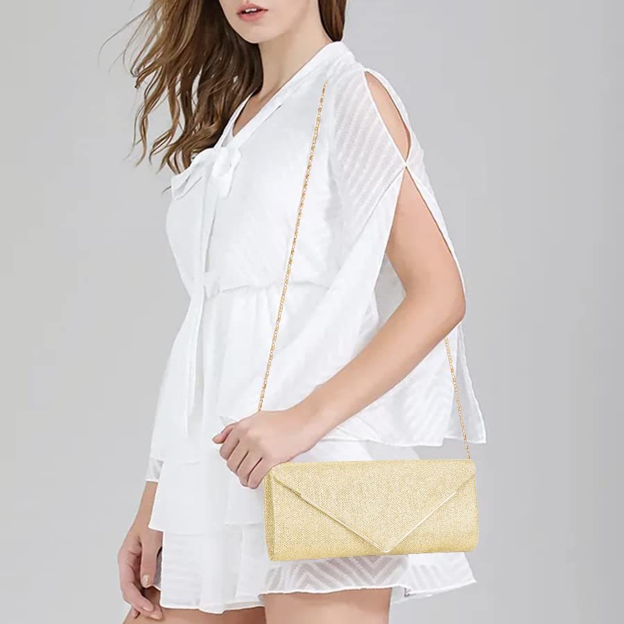 Larcenciel Glitter Clutch: Chic Envelope Chain Handbag