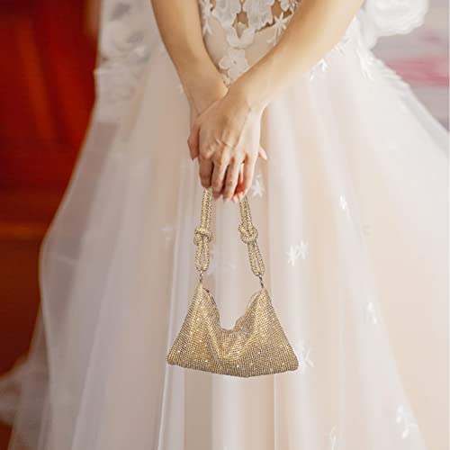 Gold sequin clutch shoulder bag for wedding party