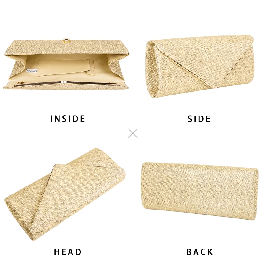 Larcenciel Glitter Clutch: Chic Envelope Chain Handbag