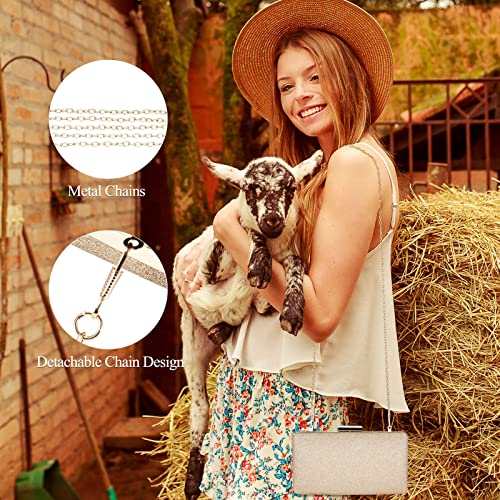 BAIGIO Gold Glitter Evening Clutch Bag