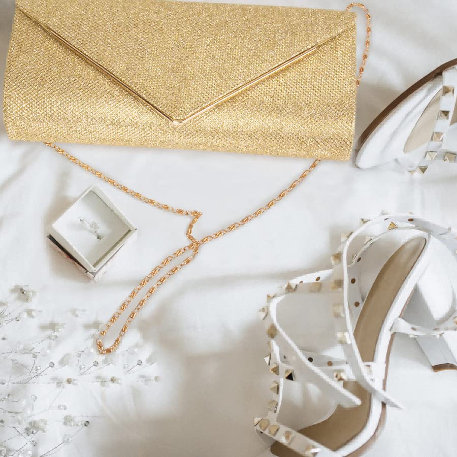 Larcenciel Glitter Clutch: Chic Envelope Chain Handbag