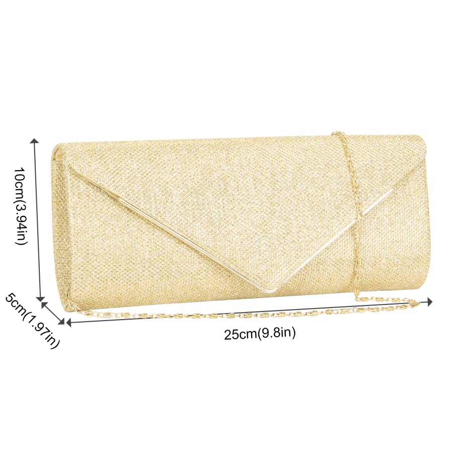 Larcenciel Glitter Clutch: Chic Envelope Chain Handbag