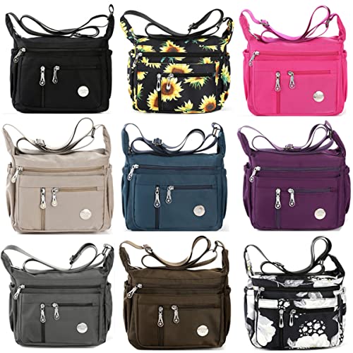 HERCMNOY Women's Sunflower Shoulder Handbag with Multiple Pockets