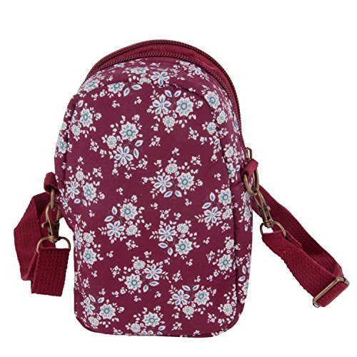 Floral Crossbody Bag: Mobile Phone Shoulder Handbag in Purple