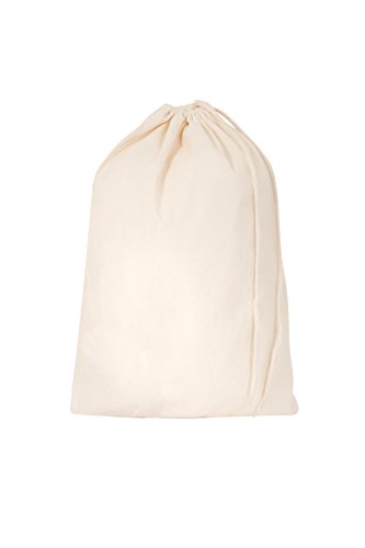 Bronta Mill Plain 100% Cotton Drawstring Bag - Beige