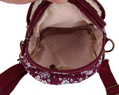 Floral Crossbody Bag: Mobile Phone Shoulder Handbag in Purple