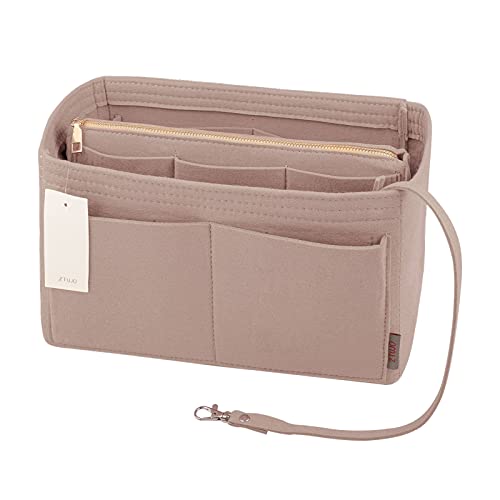 Felt Bag Organizer with Zipper for Handbags & Totes