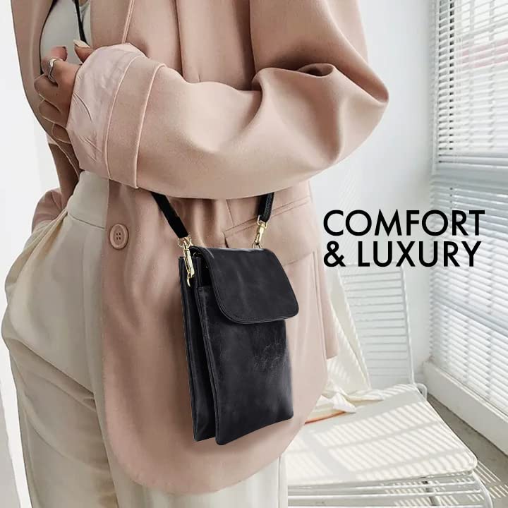 Woodland Leathers Vegan Leather Crossbody Phone Bag