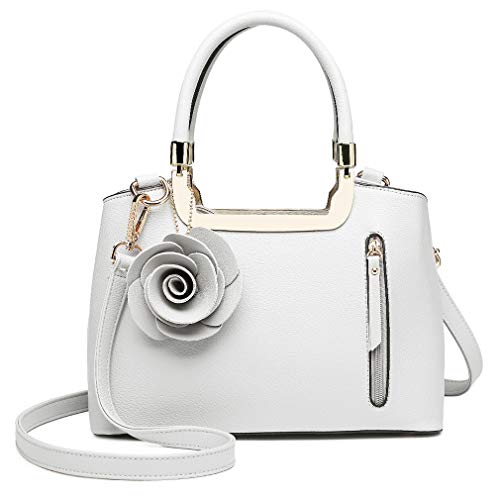Miss Lulu Designer Cross-Body Bag - Whiite, Medium