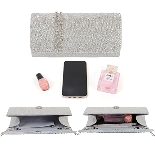 Elegant Silver Sequins Envelope Clutch Bag - NiCoLa