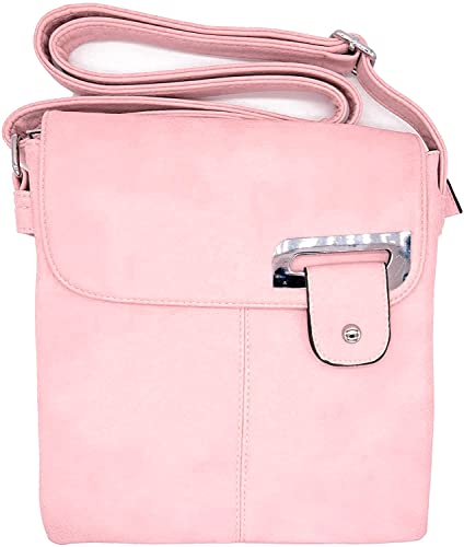 Woodland Leather Damen Crossbody Schultertasche Messenger Bag, Rose