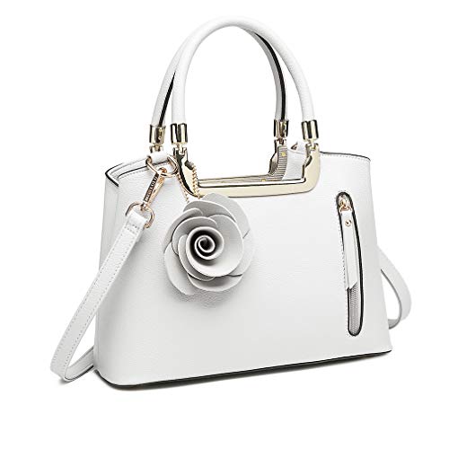 Miss Lulu Designer Cross-Body Bag - Whiite, Medium