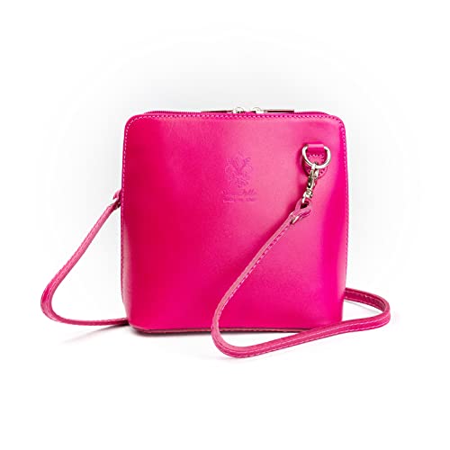 Pink Italian Leather Mini Shoulder Bag by Woodland Leather