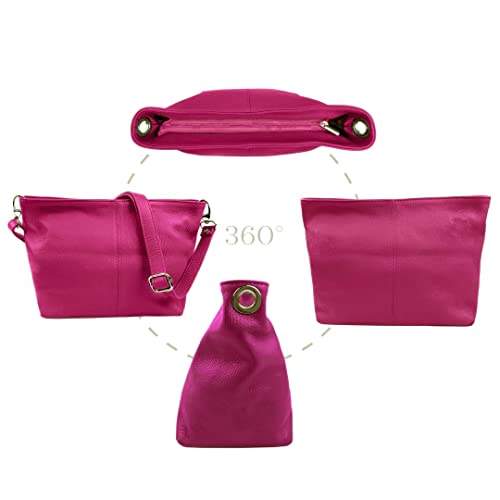 Woodland Leather Damen Designer Handtasche - Schwarzes Echtleder