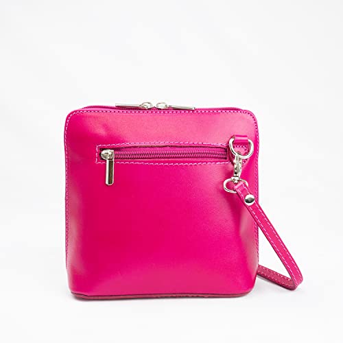 Pink Italian Leather Mini Shoulder Bag by Woodland Leather