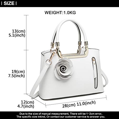 Miss Lulu Designer Cross-Body Bag - Whiite, Medium