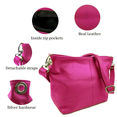 Woodland Leather Damen Designer Handtasche - Schwarzes Echtleder