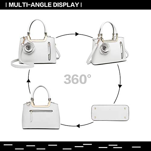 Miss Lulu Designer Cross-Body Bag - Whiite, Medium