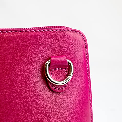 Pink Italian Leather Mini Shoulder Bag by Woodland Leather