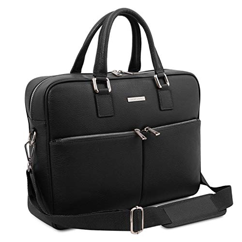 Tuscany Leather Treviso Black Laptop Briefcase - TL141986