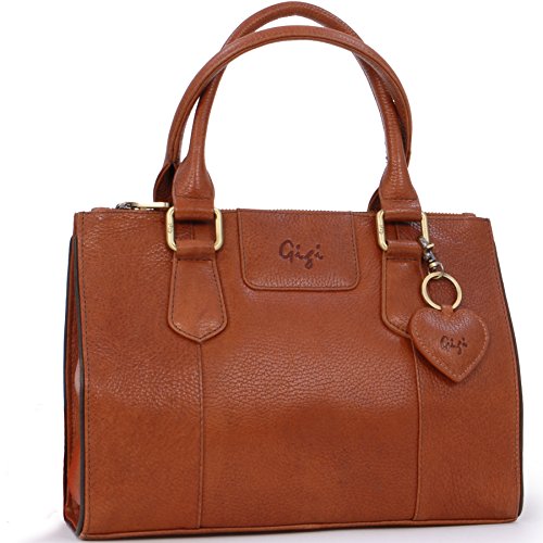 GIOVANNA 9046 - Women's Mid-Size Tan Leather Tote