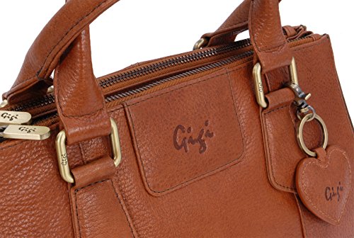 GIOVANNA 9046 - Women's Mid-Size Tan Leather Tote
