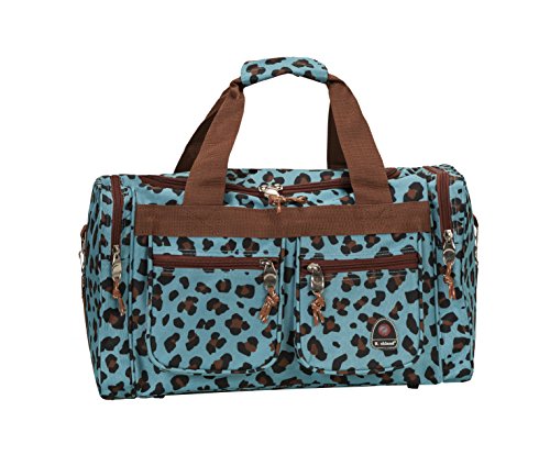 Blue leopard Rockland duffel bag, 19-inch